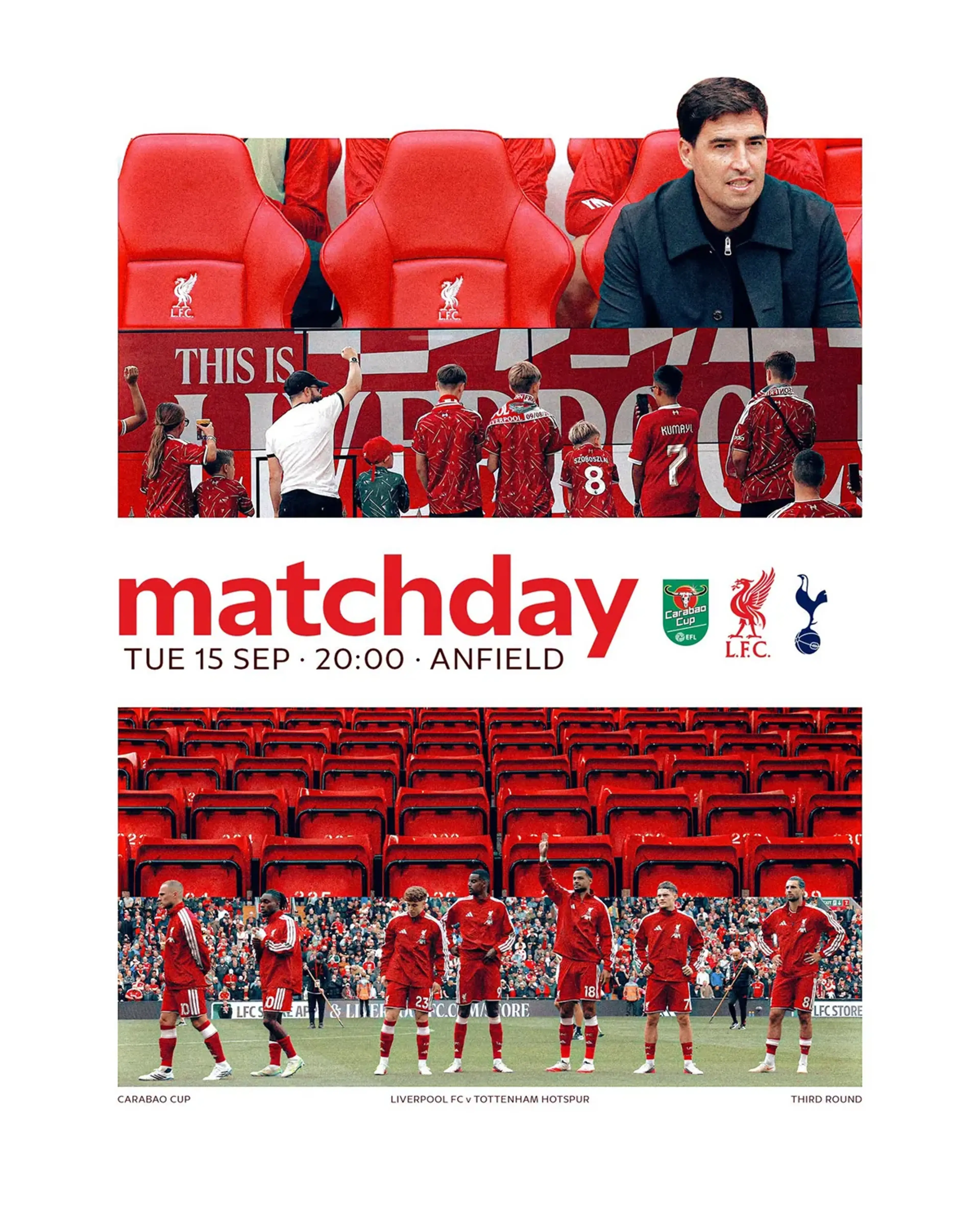 EFL Cup 26/27: Liverpool vs Tottenham - Poster del partido